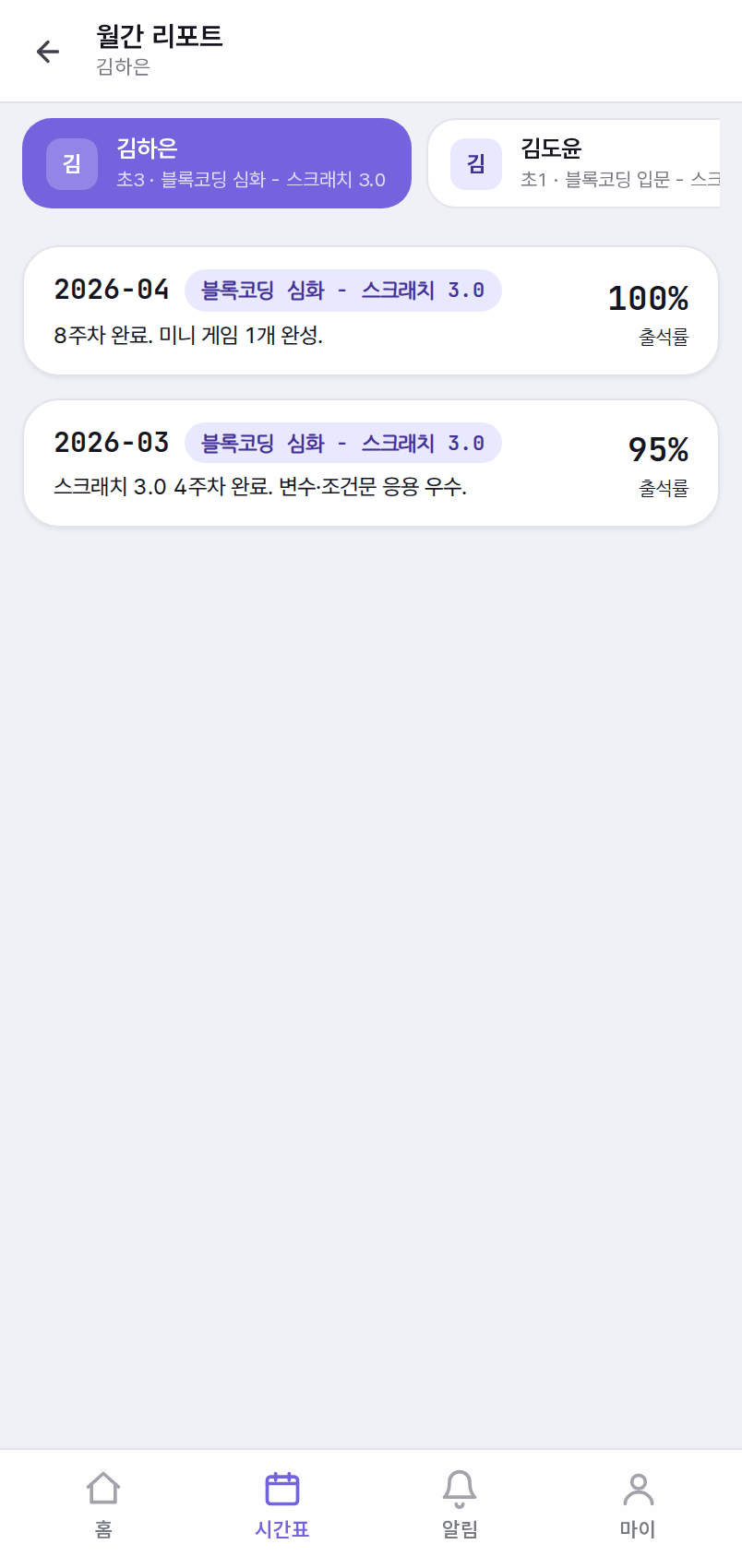 월간 학습 리포트